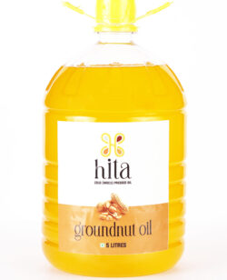 5 Litre Bottle of Hita Healthcare Cold Pressed Groundnut Oil