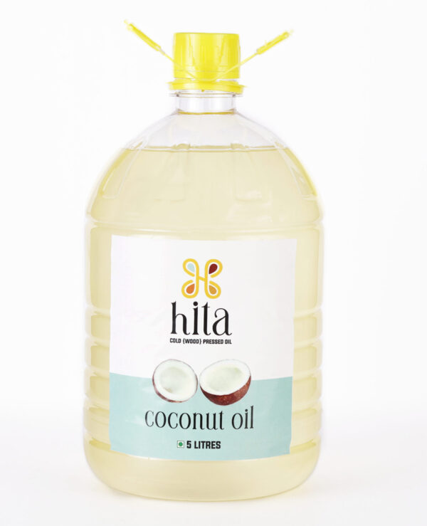 5 Litre Bottle of Hita Healthcare Cold Pressed Coconut Oil