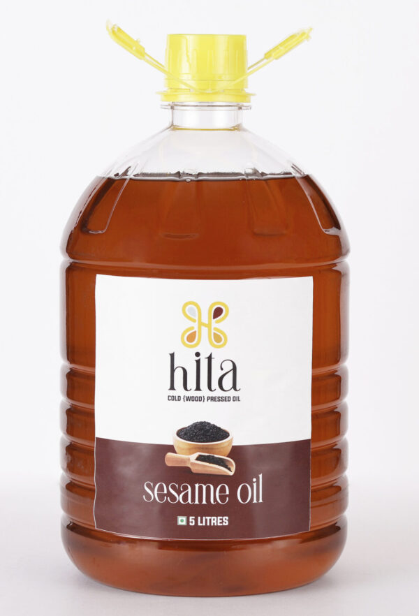 5 Litre Bottle of Hita Healthcare Cold Pressed Sesame Oil