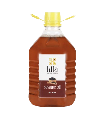 3 Litre Bottle of Hita Healthcare Cold Pressed Sesame Oil