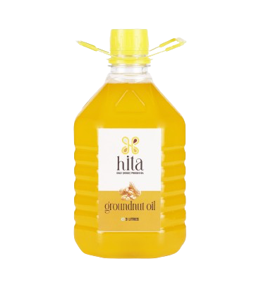 3 Litre Bottle of Hita Healthcare Cold Pressed Groundnut Oil